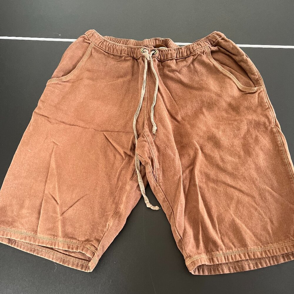 Circle Creations Long Hemp Shorts, Brown Size L